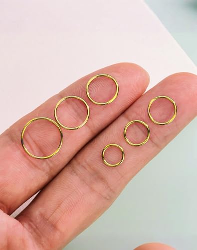 316L Stainless Steel Hoop Earrings, Hinged Segment Earrings Hoop, Cartilage Helix Conch Daith Septum Earrings Hoops - color: Gold, size: 1.2*11mm