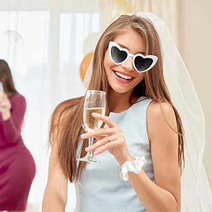 Satin Bridesmaid Scrunchies Bachelorette Hair Ties Set of 6 sunglasses Bridal Shower No Damage Hairties ideas Gift for Wedding Party Favors Bridesmaid Proposal Gifts (12pcs Champagne) - color: 12pcs Champagne