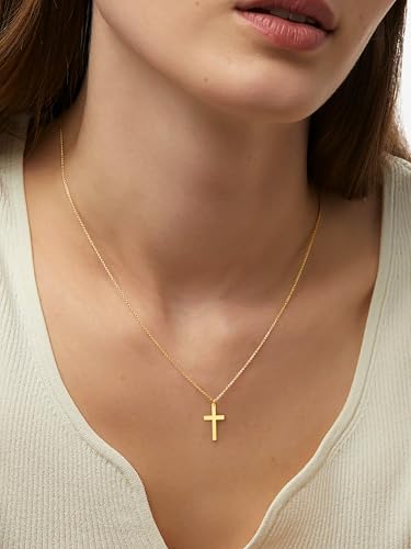 Poxtex Layered Gold Necklaces for Women, Stackable Dainty 14K Gold Silver Plated Trendy Simple Heart Diamond Cross Bow Circle Pendant Paperclip Choker Dot Chain Necklace,Jewelry Set Gifts for Women - color: Gold, style: Contemporary