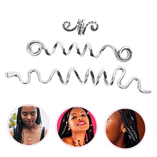 6pcs Dreadlock Hair Jewelry Set Braiding Hair Cuffs Spiral Coils Charms for Women