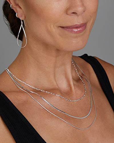 Milla Dainty Silver Drop Earrings for Women and Dangling Gold Earrings | Hypoallergenic, Easy to Wear, Available in 14K Gold, Rose Gold, or Silver Plated Finish, Different Designs - color: Teardrop / Sterling Silver Plated