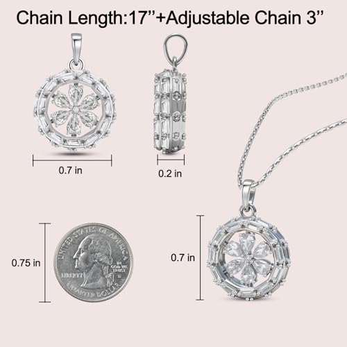 Ahiller Women's Necklace, Dainty Pendant Choker, Adjustable Chain | Heart Initial & Round Pendants, Daily Necklace,17-21" Adjustable Necklaces, Trendy Minimalist Jewelry, Stainless Steel Chain - color: ZF-Silver, style: Other Shapes - Multi-Color