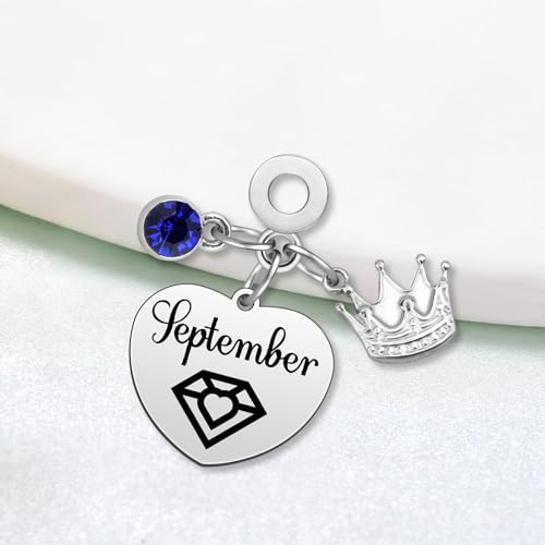 Birthday Gifts for Women Birthstone Charms for Bracelets Necklaces Jewelry Gift for Mom Wife Daughter Granddaughter Niece Sister Girlfriend - color: September
