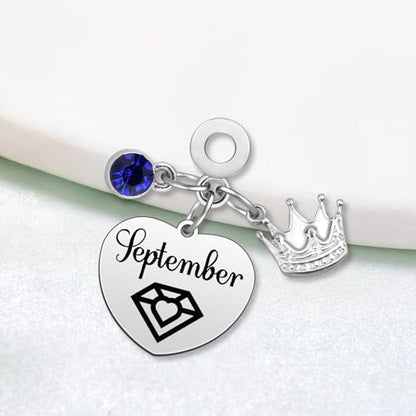 Birthday Gifts for Women Birthstone Charms for Bracelets Necklaces Jewelry Gift for Mom Wife Daughter Granddaughter Niece Sister Girlfriend - color: September