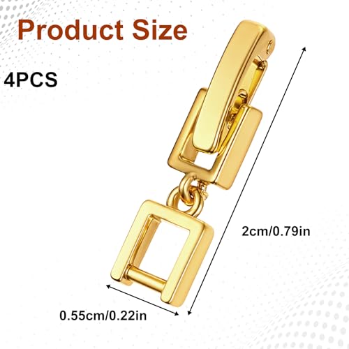 Foldover Clasp Extender Foldover Extension Jewelry Clasps 4 Pcs Gold Plated Fold Over Clasp Necklace Extension Clasps Metal Bracelets Extenders Small Fastener for Women Jewelry Making Repair Kit