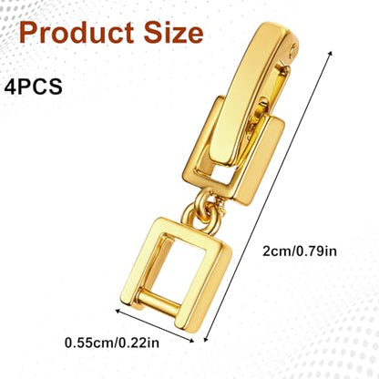 Foldover Clasp Extender Foldover Extension Jewelry Clasps 4 Pcs Gold Plated Fold Over Clasp Necklace Extension Clasps Metal Bracelets Extenders Small Fastener for Women Jewelry Making Repair Kit