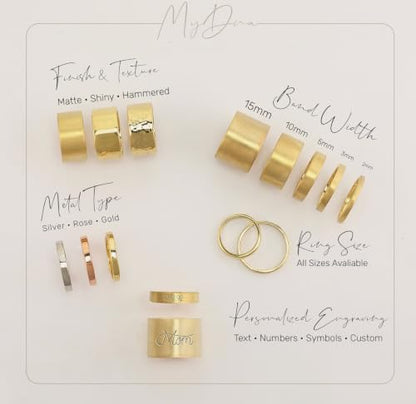 Versatile 14k Rose Gold Band - Customizable Fashion, Wedding & Stackable Rings for Women - Personalized Anniversary & Relationship Rings for Him and Her