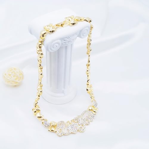 Woman Jewelry Sets Gold Jewelry Sets XOXO Women's Gold Jewelry Fashion Jewelry Necklaces Earrings Woman Accessories Bracelets Jewelry Gifts Love Necklaces - color: X003-Gold