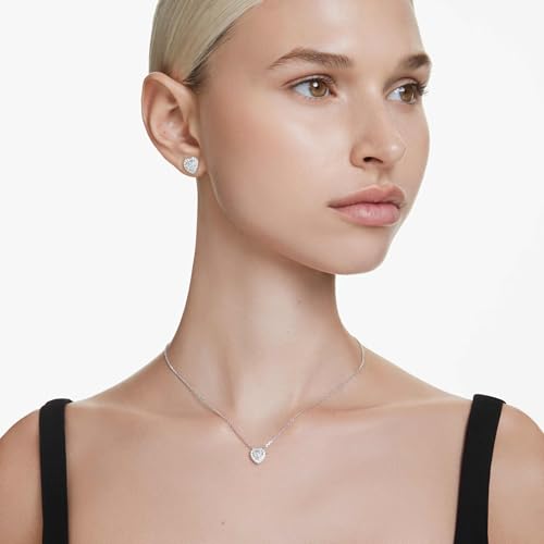 Swarovski Ariana Grande Collection, Clear Crystal & Pearls, Rhodium Finish, Necklaces, Earrings and Bracelets - color: Heart Pendant Necklace
