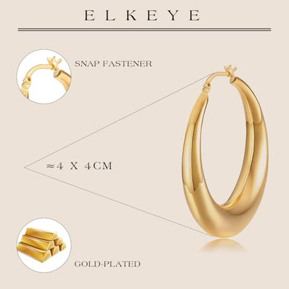 Golden Hoop Earrings For Women The Twisted Close-Fitting Hoop Shape Is Crafted With Gold-Plated Material And S925 Silver Pins Light Luxury Elegant Unique And Minimalist Style - color: GEE4019-Gold