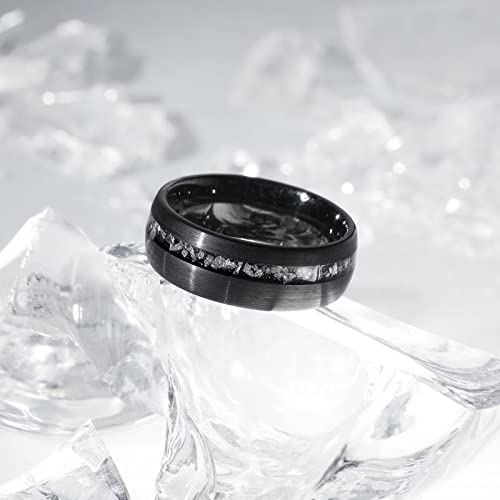 King Will 4mm 6mm 8mm Tungsten Carbide Wedding Band for Men Size 5-15 - color: Z-black brushed domed