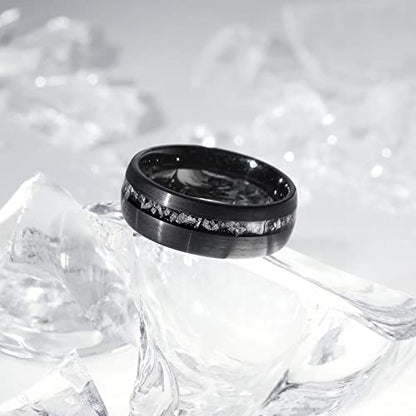 King Will 4mm 6mm 8mm Tungsten Carbide Wedding Band for Men Size 5-15 - color: Z-black brushed domed