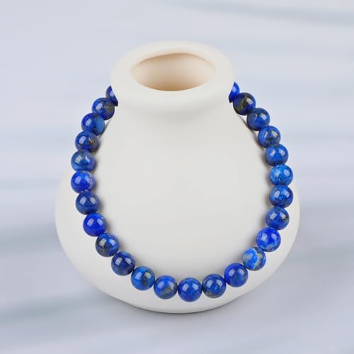 LPBeads Handmade Natural Gemstone Stretch Elastic Bracelet Healing Crystal Round Stone Beads Jewelry Gifts for Women Men - color: Lapis Lazuli, size: 6mm