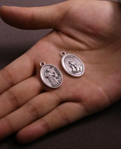 Saint Therese of Lisieux/Saint Mother Teresa of Calcutta/Divine Mercy Jesus/Mater Dolorosa Patron Saint Medal Charm Pendant for DIY Rosary Necklace Bracelet Jewelry Making Part - color: 30pcs-St.Anthony