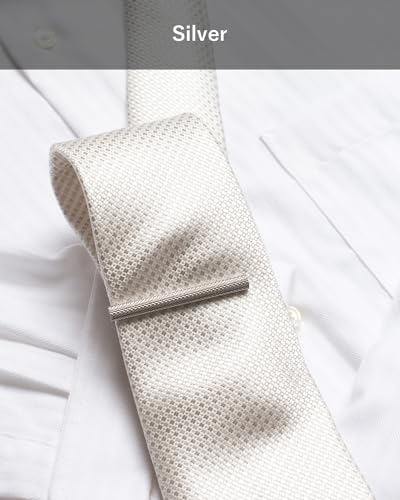 [TAVARAT] Tie Clip Tie Clips for Men Knurling Black Silver Tie Bar Tie Pin Tps-095 - style: silver