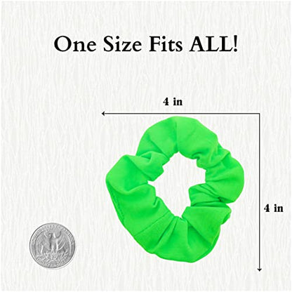 9 Pack Scrunchies Hair Ties (Neon Mix) - color: Neon Mix