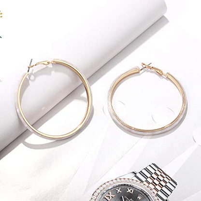 Acrylic Earrings Lightweight Hoop Earrings Statement Resin Drop Dangle Stud Earrings Fashion Jewelry For Women - color: White