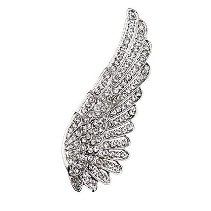 Pearl Diamond Brooch Pins for Dress Sweater Scarf, Wedding Party Decoration Birthday Christmas Gift - style: Angel Wing (Silver)