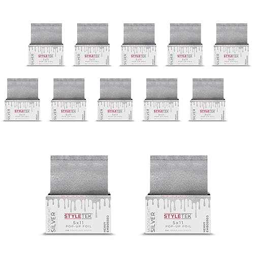 STYLETEK, Silver Case Pack Pop-Up Foil, 12 Boxes Heavy Emboss, 6000 sheets