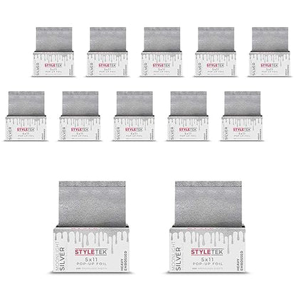 STYLETEK, Silver Case Pack Pop-Up Foil, 12 Boxes Heavy Emboss, 6000 sheets