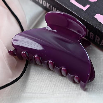 Handmade Celluloid Acetate French Design Barrettes Tortoise Shell Claws Hair Claw Luxury Fashion Accessories Hair Clip for Women (grape purple) - color: grape purple