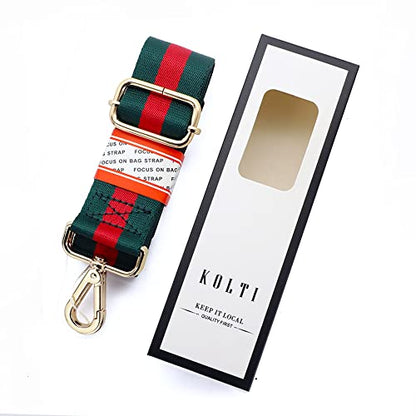 Kolti Purse Strap Replacement Crossbody Handbag Stripe Wide Adjustable - color: Gold Buckle-14