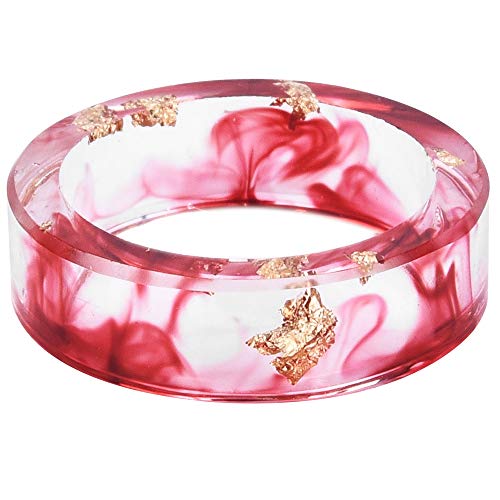 Jude Jewelers 8mm Ocean Style Transparent Plastic Resin Wedding Band Cocktail Party Ring - color: Red