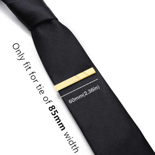 HONEY BEAR 1.97" 2.12" 2.36" Standard Tie Clip for Men Business Wedding | Classic Minimalist, Steel-Plated Copper Base, Gift-Boxed, Thickened, Rounded Corners, Easy to Slide On, No Snag or Wrinkle - style: Brushed Gold Matte 6cm