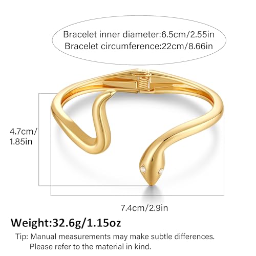 Chunky Gold Bangles Bracelet for Women Trendy Statement Bracelet Dainty Charm Gold Jewelry - color: Snake Bangle