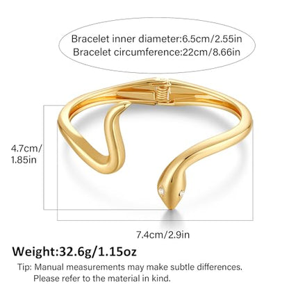 Chunky Gold Bangles Bracelet for Women Trendy Statement Bracelet Dainty Charm Gold Jewelry - color: Snake Bangle
