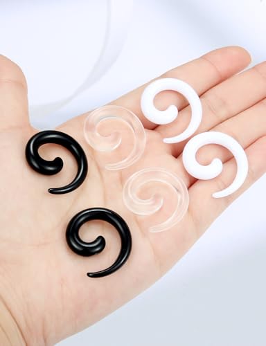 14-00G Ears Gauges Tunnels Plugs for Women Acrylic Spiral Snail Ear Gauge Septum Stretching Kit Earring Expander Stretcher Earrings Piercing Jewelry for Women Men - style: 4G Tapers