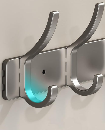 Necklace Holder Wall Hanging Organizer Stainless Steel Wall Mounted Jewelry Shelf with Hooks and Tray, Display Hanger for Kids, Girls and Women,6-White - color: 6-White