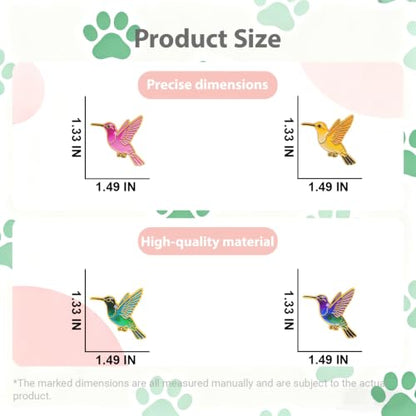 2/4/5/20pcs Funny Enamel Pins Bulk - Aesthetic Hard Enamel Lapel Pins Set, Art Brooches for Backpacks, Jackets, Hats, Bags, Lanyards, Cute Animal Pins for Adults, Kids, Women, Men - style: 4pcs Hummingbird