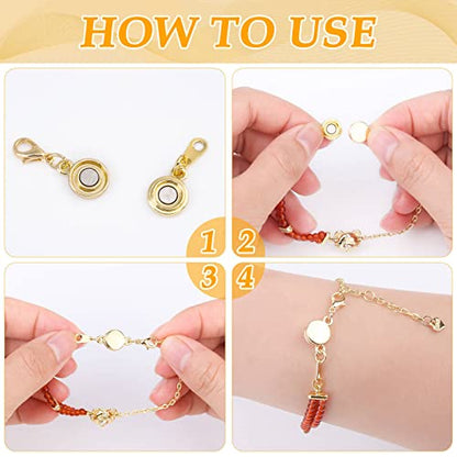 Paxcoo 15Pcs Locking Magnetic Jewelry Clasps and Closures, Necklace Extender and Helper for Necklaces, Bracelets and Jewelry - size: 0.39 inches (Single Size)