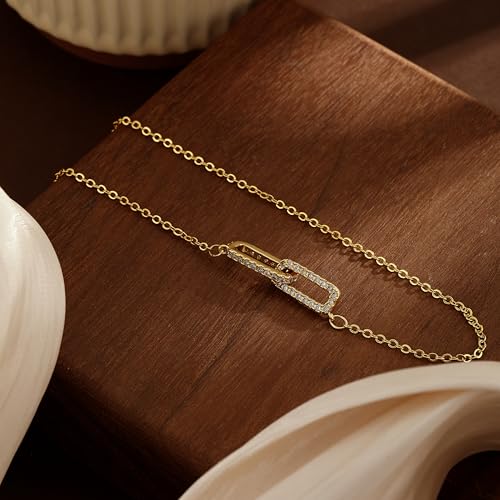 Coshilta Layered Gold Necklaces for Women, 14K Plated Gold Sterling Silver Plated Dainty Pendant Necklace Set with Cubic Zirconia,Stackable Chain Choker,Trendy Personalized Jewelry Gift Non Tarnish - style: C-N0565-CZ