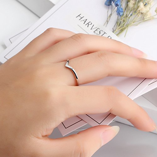 Jude Jewelers Stainless Steel Pointed Chevron Classical Simple Plain Statement Promise Ring - color: Silver