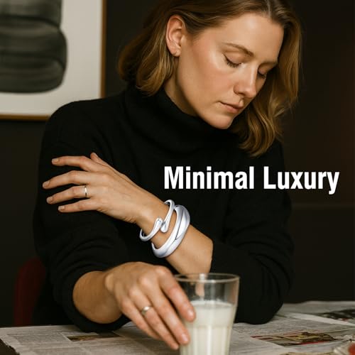 Chunky Gold Bangle Bracelets for Women Trendy 14K Gold Plated Cuff Bracelets Stack, Dainty Gold Bracelet Sets Non Tarnish Fashion Jewelry Gift - style: 2pcs-Silver-BoldTwinDrop