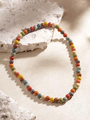 MINACHI Boho Colorful Ceramic Bead Wrap Strand Bracelet for Women, Bohemian Hippie Summer Jewelry Gift - color: S05