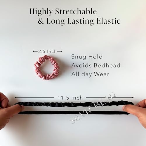 SILVR BEAR Luxury Satin Scrunchies, Satin Hair Ties for Thick, Thin & Curly Hair, Scrunchies for Women, Girls & Men Softer than Silk Hair Ties (Classic Skinny) - color: Classic Skinny