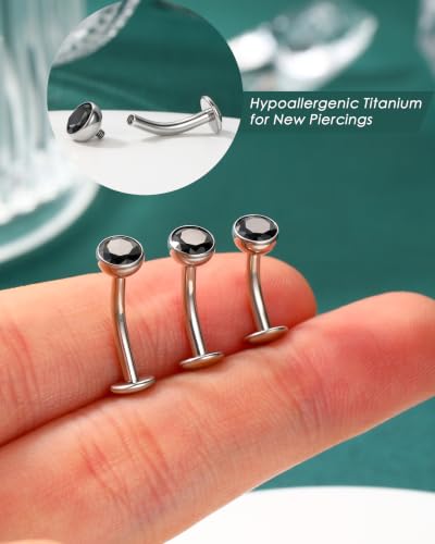 COCHARM G23 Solid Titanium Belly Button Rings Floating Belly Navel Rings 14G Internally Threaded Belly Piercing Jewelry Hypoallergenic - color: BK-10MM