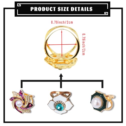 3pcs Fashion Scarf Ring Clip 3 Rings Silk Scarves Clip For Women Shawl Clip Buckle Gold Smooth Scarf Brooches Buckle - color: Scarf clip H-3PCS