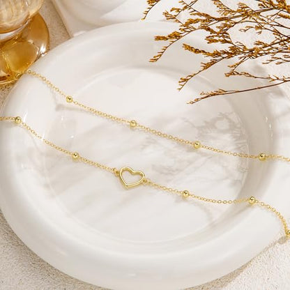CHESKY Waist Beads for Women, Dainty 14k Gold Plated Waist Chain Beach Accessories Cute Belly Chain Body Chain Gold Chain Belts for Women Summer Beach Jewelry for Womens Gifts Rave Outfits for Womens - style: Heart
