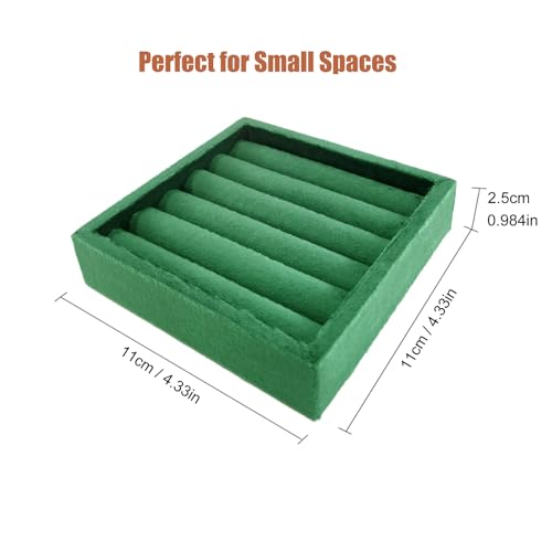 SCIKHETF Velvet Ring Earrings Studs organizer Tray Small Ring Insert Display Tray 5 Slots Stackable (Green) - color: Green