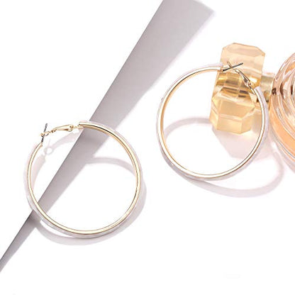 Acrylic Earrings Lightweight Hoop Earrings Statement Resin Drop Dangle Stud Earrings Fashion Jewelry For Women - color: White