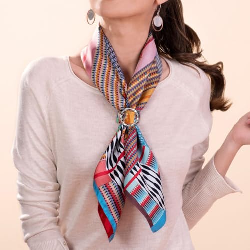 18Pcs Shirt Ties Clips for Women Silk Scarf Ring Clip T-Shirt Buckle Ring Clip Metal Round Circle Clip Clothes Clip - color: Silver