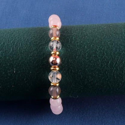 KSQS Healing Stone Bead Bracelet for Women, Natural Gemstones Balance Protection Bracelet, Spiritual Crystal Beads Bracelet Anxiety Relief with Meaning Card - color: Anxiety Relief