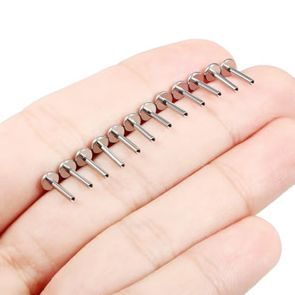 F136 Titanium 20/18/16G Threaded/Threadless Flat Earring Back Converter Kit Nose Lip Rings Medusa Labret Flatback Posts Cartilage Helix Conch Tragus Stud Piercing Jewelry Bar for Women Men - color: Internally Threaded, size: 16g, 7mm