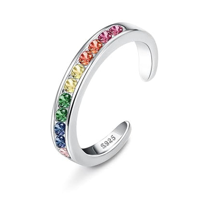 MILACOLATO Toe Rings for Women 925 Sterling Silver Adjustable Toe Ring | Adjustable Open Band Toe Rings, Hypoallergenic Ring for Sensitive Skin, Non Tarnished Waterproof Summer Beach Foot Jewelry - color: Silver-Color Zircon