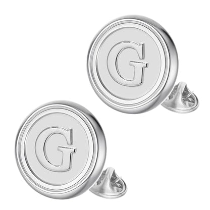 Initial Letter Pins A-Z Men Classic Brass 26 Alphabet Badge for Business & Wedding Shirt - color: Silver, style: Letter G