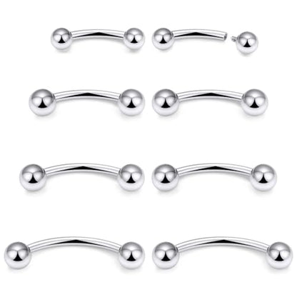 20G 18G 16G 14G 12G 8G 6G 4G 2G Astm F136 Titanium Internal Thread Eyebrow Piercing Jewelry Curved Barbell Vertical Labret Lip Daith Rook Earrings Navel Belly Button Ring Piercing Jewelry - style: 14G, 10mm 12mm 14mm 16mm Length, Ball